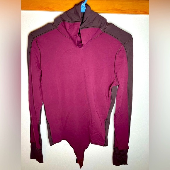 🍋 lululemon bodysuit wundermost maroon turtleneck ultra soft nulu m/8 rare euc - Picture 2 of 6